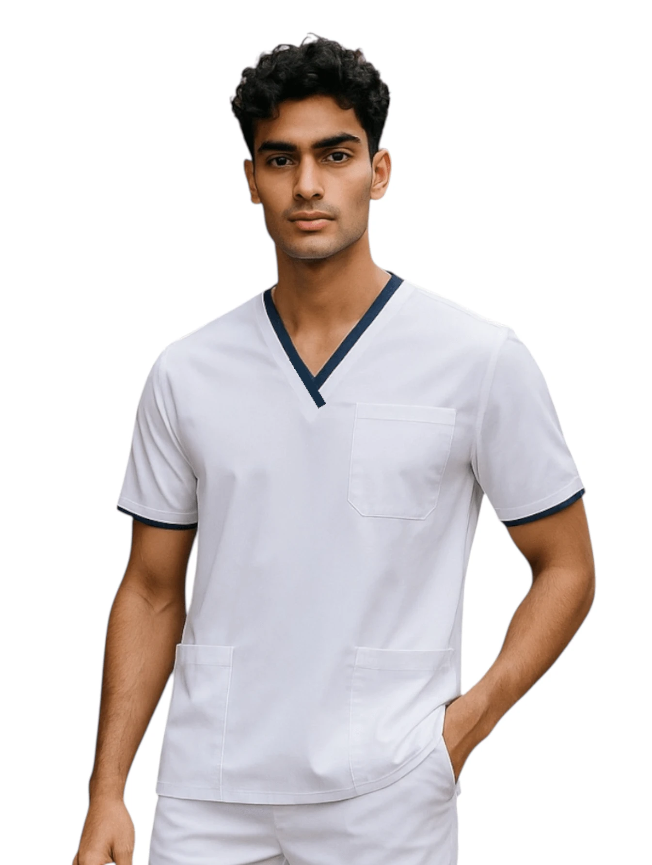 SOULMATE Filipina Surgical Man London White With Navy - White - View 1