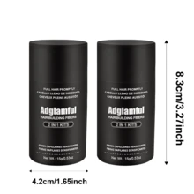 2pcs/Set Adglamful Hair Fibers 15g*2, Weightless, Invisible Care, Natural Absorption, Wind & Sweat Resistant, & Gentle, Suitable For People With Thinning Hair