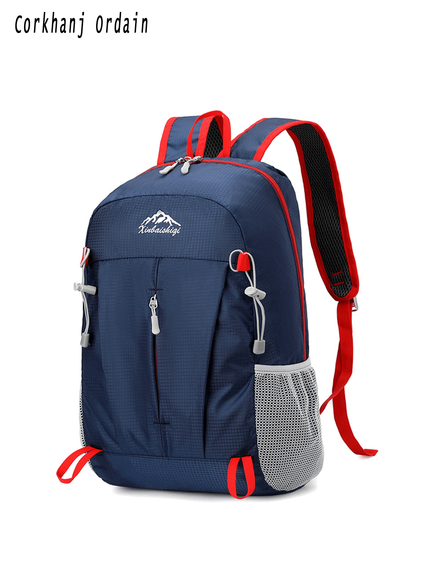 Corkhanj Ordain Outdoor Sports Shoulder Backpack Ultralight Large Capacity Folding Backpack Mountaineering Top - Suitable For Hiking, Cycling, Traveling, Business Trips, Fitness - Shock-Absorbing Breathable Straps - Quickly Folds And Stores As A Portable Backpack - Can Hold Hiking Poles - Durable Breathable Nylon - Waterproof And Wear-Resistant Fabric - Multiple Colors Available (Green, Blue, Black, Orange, Navy) - 藏蓝色 - 查看 1