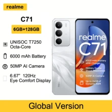 Realme C71智能手机，6+128GB，紫光展锐T7250八核处理器，5000万像素AI摄像头，6.67英寸120Hz护眼屏，6000mAh大容量电池，圣诞礼物/赠品，不含充电器 - 白色 - 查看 3