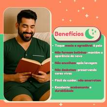 Men's Short Summer Open Button Pajamas - Verde - Ver 3