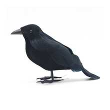 Realistic Feather Crow Decoration, Plastic Fake Crow Decor For Halloween, Lifelike Simulation Bird Model