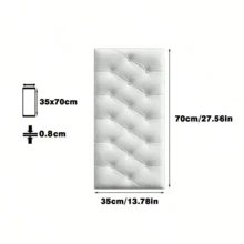 1 Pc/6 Pcs 35cm*70cm 3D Embossed Foam Wallpaper With Imitation Leather Grain, Soft And Textured(Thickness 0.4cm/0.16in), Self-Adhesive Foam Wall Sticker, Reusable And Cuttable, Bedroom Decorative Background, Soundproof And Thickened Wall Covering, Bedside Soft Package, Waterproof, Moisture-Proof, Dust-Proof And Collision-Proof Sticker