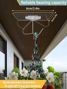 16/26个透明粘钩，超强自粘式墙钩，透明，无需钻孔，防水多用途挂钩，用于毛巾、厨房、浴室 - 白色 - 查看 3