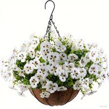 MEHELANY 8pcs Artificial Phalaenopsis Orchids, 13.78" Artificial Tricolor Pansy, Fake Flowers, UV Resistant, Lifelike Blooms, Outdoor Artificial Floral Plants, Suitable For Home Decor, Indoor/Outdoor Decoration, Planters, Front Door, Porch, Patio, Garden - White - View 5