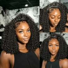 CEXXY 13x6 Deep Wave Lace Frontal Wigs 360 Water Curly 7x5 Glueless Lace Front Wig 30 36 Inch Closure Kinky WearGo - Tự nhiên & Đen - Xem 9