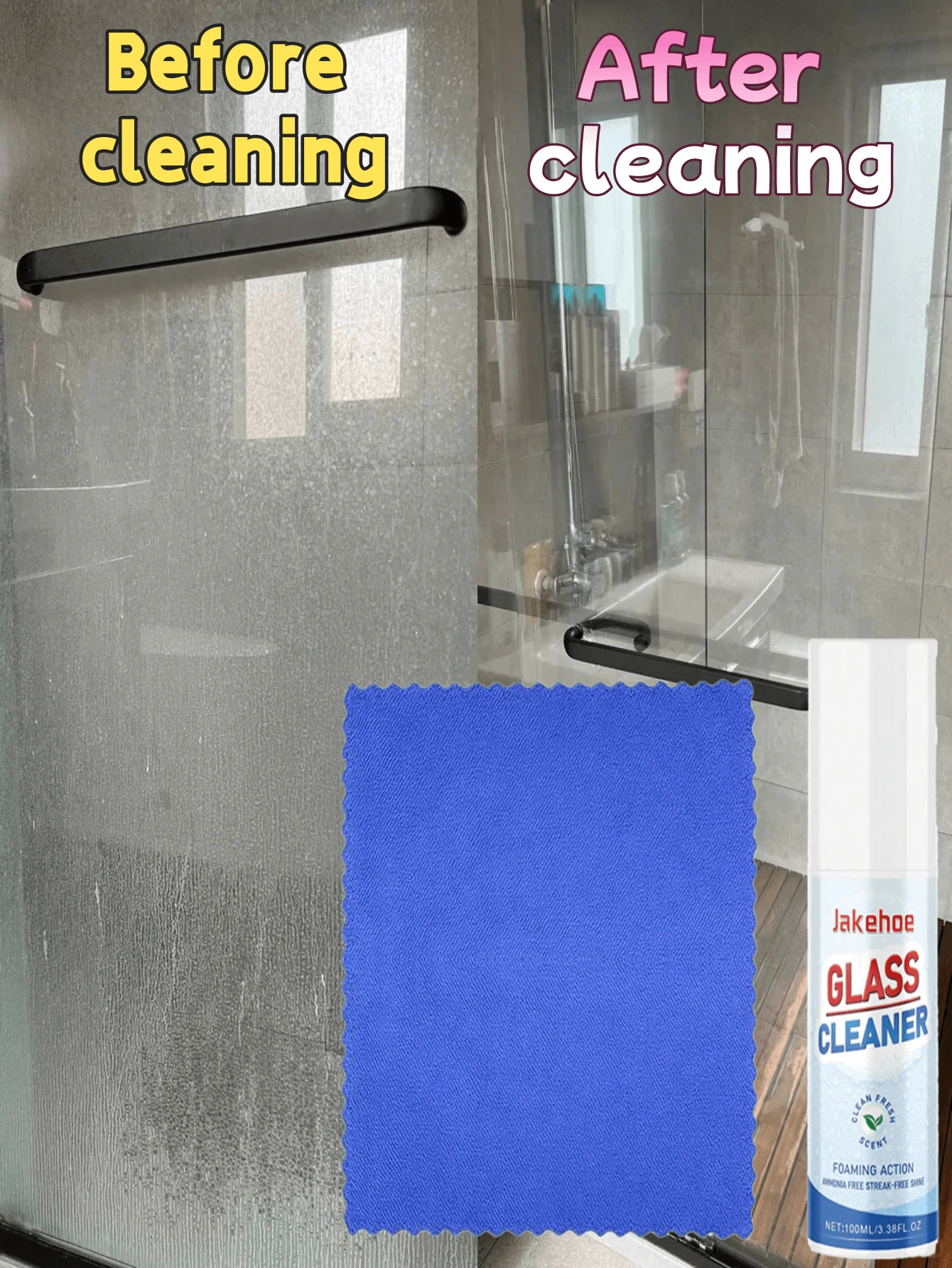 All-In-One Glass Cleaning Spray - For A Flawless, Streak-Free Shine On Mirrors, Windows & Car Glass. Quick-Dry & Anti-Fog Formula For Home & Office Use