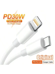 30W High-Speed PD Cable Compatible With Iphone 14, 13, 12, 8, Plus, Mini, 11, Pro, XS, Max, X, XR - Fast Charging, Data Transfer, And Power Delivery - , Compact, And Lightweight USB-C To Lightning Cable For Daily Use Nan MFi Certified