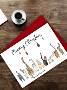 1 Stück Weihnachtsgrußkarte mit Umschlag, süße Weihnachtskarte, geeignet als Weihnachtsgeschenk für Familie, Kollegen, Freunde, Sohn, Tochter