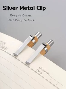 1/5/10/50PCS Custom Bamboo Ballpoint Pens, Personalized Engraved Pens, Portable , Engravable Name & Logo, Wedding Favors, Teacher's Day Gifts, Business Office Gifts, Student Stationery Souvenirs - Multicolor - View 10