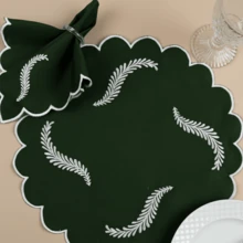 Placemat Kit, Embroidered Placemat, Round/Rectangular Table Placemat And Napkins - Arabella - View 6