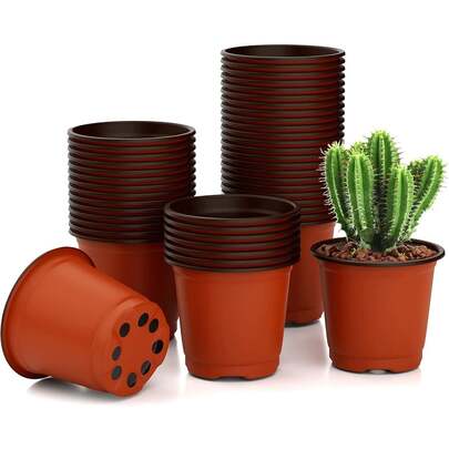 10/20/30/50pcs Plant Nursery Pot, Large Plant Nursery Pot, Plastic Plant Pot With Drainage Hole, Indoor And Outdoor Seedling Tray, Suitable For Plants, Vegetables, Flowers And Fruit Seeds
