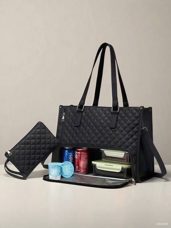 NEWHEY Bolsa de almoço feminina, bolsa para laptop de 15,6 polegadas com compartimento para almoço isolado, bolsa acolchoada de grande capacidade para computador com bolsa para negócios, trabalho, enfermagem, escritório, colagem, casual