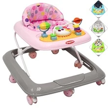 Joykoo Andadera para Bebé Luz y Sonido Juguetes Interactivos Altura Ajustable Plegable Ruedas de Goma Apta desde 6 meses y hasta 12 kg - Rosa - Ver 1