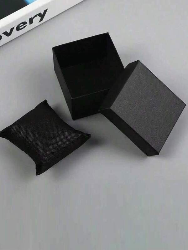 1pc Watch Storage Box, Solid Color Watch Box With Lid, Paper Box For Single Watch, Bracelet, Bangle, Gift Jewelry Packaging Box With Small Pillow, Travel Jewelry Organizer With Mirror For Necklace And Earrings, Pink Travel Essentials, Women's Day Gift, Holiday Beach, Bathroom Storage, Bedroom Storage, Large Capacity, Christmas Gift