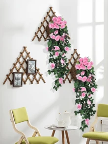 Nejlue Artificial Flowers/Plants1111 Home & Living 1pc Artificial Rose Vine Garland, Suitable For Home, Room, Garden, Wall, Indoor/Outdoor, Bedroom, Wedding, Dining Table, Party, Birthday, Balcony Decor, Spring Decorations, Valentine's Day Decorations - Pink - View 2