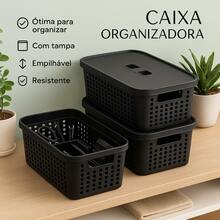 Kit 2 2-Liter Organizer Box With Lid LP House Multipurpose Resistant Exclusive Design - Rosa - Ver 2