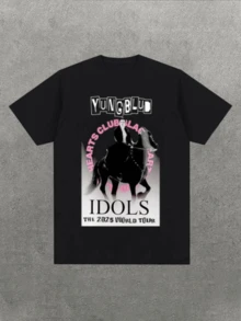 Women's Casual T-Shirt With YUNGBLUD Tour Graphic, Comfortable And Soft Short-Sleeved T-Shirt, 100% Cotton, 220 G, Ideal For Spring And Summer, Unisex.
