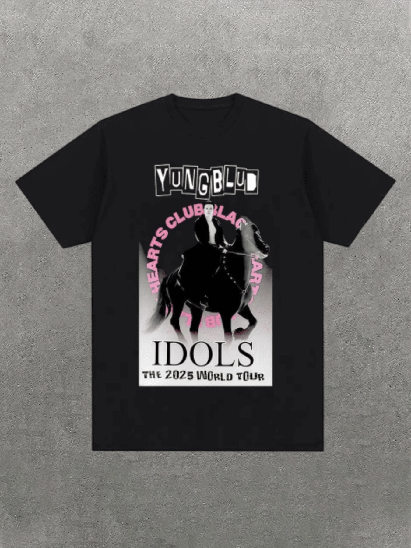Women's Casual T-Shirt With YUNGBLUD Tour Graphic, Comfortable And Soft Short-Sleeved T-Shirt, 100% Cotton, 220 G, Ideal For Spring And Summer, Unisex.