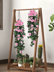 Nejlue Artificial Flowers/Plants1111 Home & Living 1pc Artificial Rose Vine Garland, Suitable For Home, Room, Garden, Wall, Indoor/Outdoor, Bedroom, Wedding, Dining Table, Party, Birthday, Balcony Decor, Spring Decorations, Valentine's Day Decorations - Pink - View 5