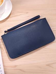 Ví đựng hộ chiếu dài có khóa kéo tối giản, ví cầm tay mỏng đa chức năng dành cho nữ (màu khóa kéo ngẫu nhiên) - Nhiều màu - Xem 6