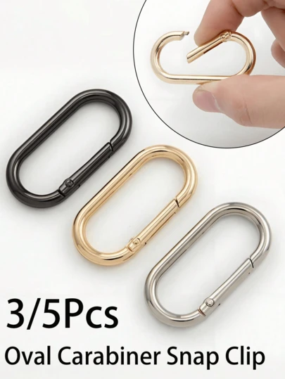 椭圆形登山扣夹、金属弹簧钥匙圈、扳机式弹簧 O 形环挂钩夹弹簧钥匙扣、重型椭圆形狗牌夹，用于包袋、钱包钥匙扣替换件、T 台弹簧环、行李箱配件、金属包袋配件、吊坠配件、带扣、五金配件、开放式登山扣、返校必备品