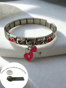 1 套 = 18 件不锈钢模块化蝴蝶、心形、咖啡色、星形手链/手镯，时尚耐用，男女通用，优雅复古魅力，适合日常佩戴 - 彩色 - 查看 13