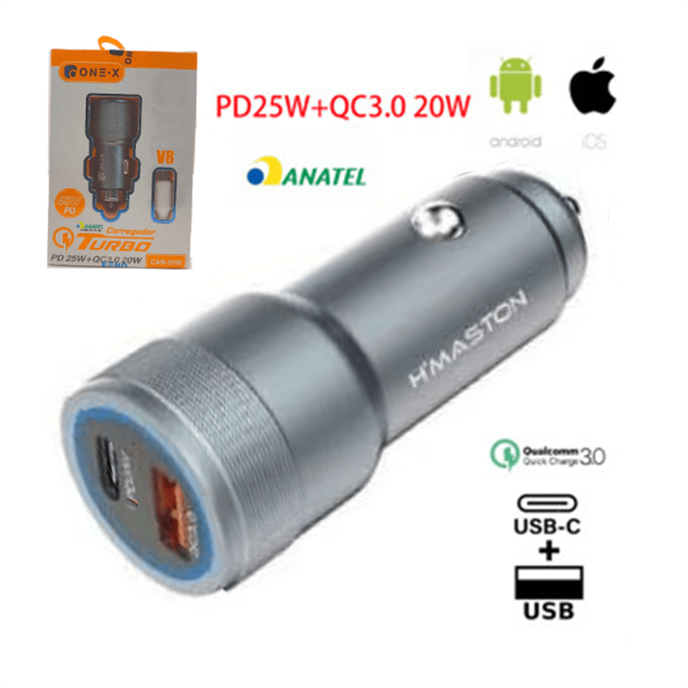 3.0 PD carregador de carro 20W USB Ultra rápido carregador 45W adaptador carregador carro Turbo