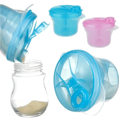 KUNT 1pc Portable Rotary Baby Milk Powder Formula Container 3 Compartments Storage Bottle, Sealed, Baby Feeding Organizer