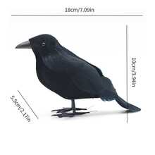 Realistic Feather Crow Decoration, Plastic Fake Crow Decor For Halloween, Lifelike Simulation Bird Model