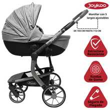 Joykoo Carriola para Bebé Asiento Reversible Bambineto Acolchado Ruedas de Goma Plegable Cinturón de Segurida - Gris - Ver 2