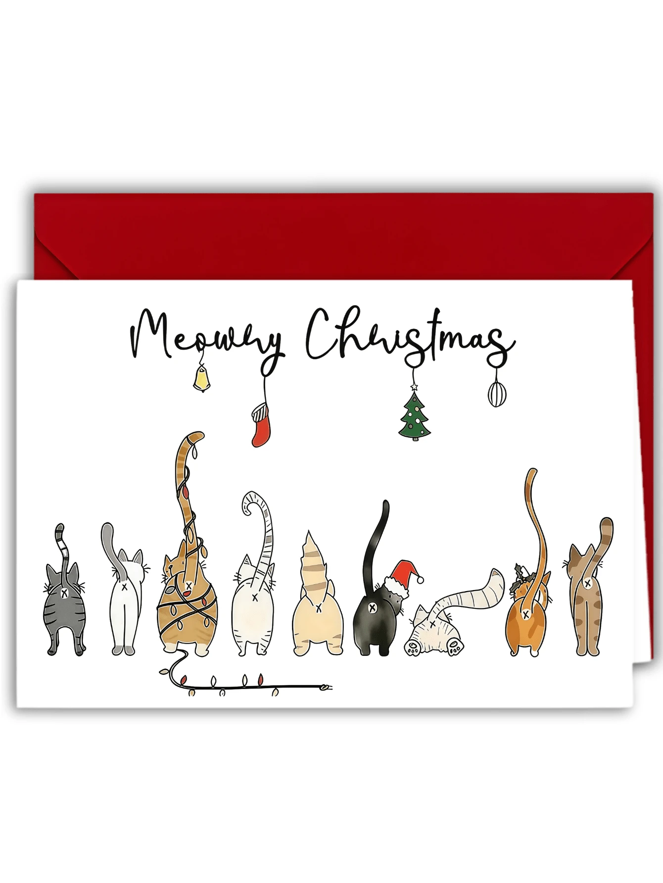 1 Stück Weihnachtsgrußkarte mit Umschlag, süße Weihnachtskarte, geeignet als Weihnachtsgeschenk für Familie, Kollegen, Freunde, Sohn, Tochter