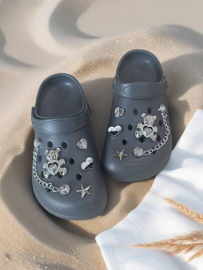 New Women's Cute Bear Hollow Out Sandals, Minimalist Breathable Indoor/Outdoor Lightweight Versatile Slip-On Shoes