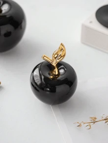 Keramische einfache apfelförmige Tischdekorationen in Weiß, kreativ im Boho-Stil, geeignet als Geschenk für Freunde/Büro-Tischdekor Zuhause, Geburtstagsgeschenke.