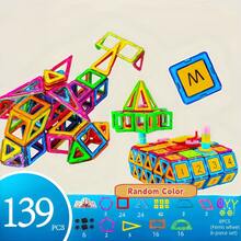 Magnetic Building Blocks Big Size DIY Magnets Toys, Magnetic Tiles Set,Learning Education Constructor Set, Colorful STEM Magnetic Toys For Boys And Girls,Designer Construction Set Toy Building Blocks , Gifts For Birthday/Party/Holiday(Random Color)(Picture Is For Reference Only) Student,Stationery,School Supplies - Multicolor - View 17