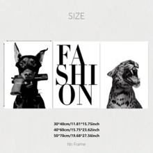 三幅无框帆布海报，现代艺术风格，以灵缇犬和豹子为主题，时尚艺术印刷品，适合卧室、客厅、厨房、走廊等墙面装饰，现代时尚家居装饰礼品，2D平面设计，是房间装饰的完美之选。