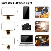 Đèn vòng LED sạc cầm tay màu vàng, 3 chế độ chiếu sáng, dùng nguồn USB và pin, tương thích với iPhone 15/14/13/12/11 Pro Xs, A72/A71/A52/A51, dùng cho điện thoại, máy ảnh, quay video, gọi Zoom, công suất cao, thiết kế kẹp, góc điều chỉnh được, kẹp trước và sau, thích hợp cho selfie, livestream, chụp ảnh, đèn selfie/điện thoại cầm tay. - Vàng - Xem 3