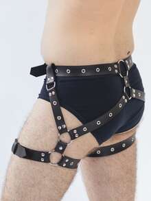 Leder Oberschenkel Strumpfhalter für Herren, Leder Bondage Riemen für Herren, Leder Hosenträger für Herren, Rave Kostüm Gürtel Herren Riemen, Herren Riemen
