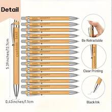 1/5/10/50PCS Custom Bamboo Ballpoint Pens, Personalized Engraved Pens, Portable , Engravable Name & Logo, Wedding Favors, Teacher's Day Gifts, Business Office Gifts, Student Stationery Souvenirs - Multicolor - View 6