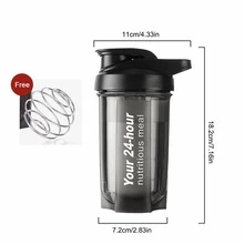 1 件装摇摇杯蛋白粉代餐奶昔搅拌杯健身运动水杯带刻度便携式搅拌球杯 - 彩色 - 查看 8