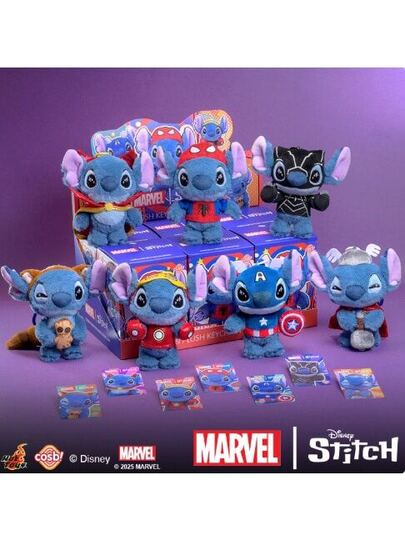 Cosbi スティッチ マーベル プラッシュキーチェーン　6ピースBOX Marvel Stitch - Cosbi Plush Keychain Collection (box of 6