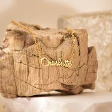 1 pezzo Collana personalizzata con nome, collana con catena a torsione lucida, collana con nome personalizzato, collana con nome placcata in oro 18K, regalo di compleanno per lei, adatta per uso quotidiano