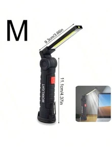 1PC Rechargeable Work Lights LED Flashlight Hanging Hook Magnetic With Builtin Battery USB Portable Flash Light Camping Repair Torch - Black - View 8