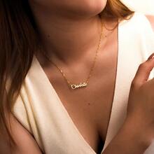 1 pezzo Collana personalizzata con nome, collana con catena a torsione lucida, collana con nome personalizzato, collana con nome placcata in oro 18K, regalo di compleanno per lei, adatta per uso quotidiano