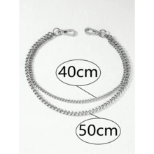 1pc Fashion Minimalist Punk Style Stainless Steel Double-Layer Pants Chain, Suitable For Teen, Casual Outdoor, Athletic, Vacation, Travel, Graduation Gifts, Birthday, Daily Wear