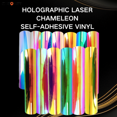 1 Blatt holografischer Laser Chamäleon selbstklebender Vinyl, permanenter Vinyl und Transferfilm, DIY Bastelbedarf