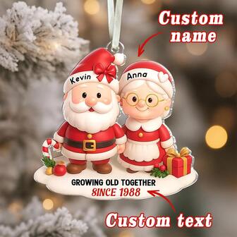 Decoraciones navideñas personalizadas con foto familiar 2025, regalo de Navidad personalizado para parejas, adorno de Papá Noel personalizado "Envejeciendo juntos", regalo de aniversario, regalo para padres, regalo para abuelos, calendario festivo