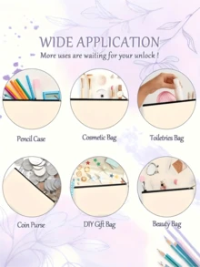 1 件圣诞护士树化妆包化妆包，可爱帆布拉链袋，带有节日护士树印花，轻便可折叠旅行化妆盒，宽敞多功能化妆品收纳盒 - 彩色 - 查看 8