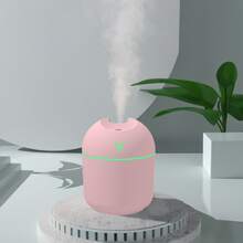 Portable Mini Humidifier, 250ML 3-In-1 Cool Mist With Aroma Pads, Colorful Night Light, USB For Car And Travel - Hồng - Xem 12
