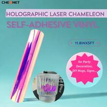 1 張全息雷射變色龍自黏乙烯基永久乙烯基和轉移膠帶薄膜 Diy 定制工藝 - 粉色 - 查看 16